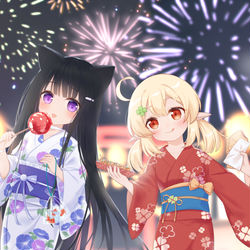 This is a pixiv picture whose title is 夏日祭.