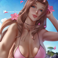 This is a pixiv picture whose title is Summer Aerith / エアリス.