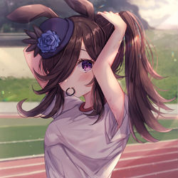 This is a pixiv picture whose title is ポニテライス.