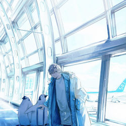 This is a pixiv picture whose title is 搭乗前.