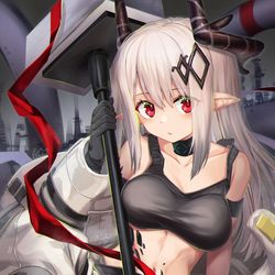 This is a pixiv picture whose title is 🔨.