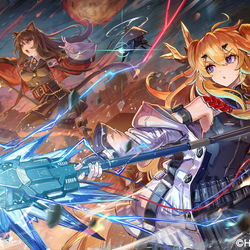 This is a pixiv picture whose title is レイズ＆スカイフレア.