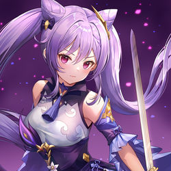 This is a pixiv picture whose title is 刻晴.