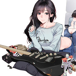 This is a pixiv picture whose title is 妹妹吉他第六课.