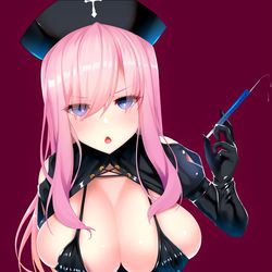 This is a pixiv picture whose title is 黒ナース.