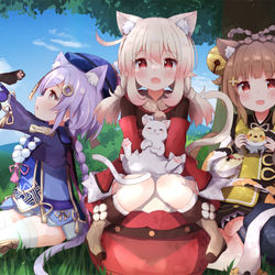 This is a pixiv picture whose title is 猫耳日和.