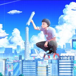 This is a pixiv picture whose title is 社築.