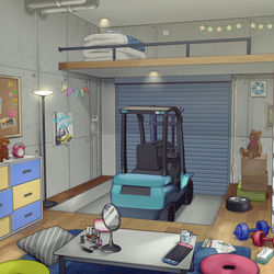 This is a pixiv picture whose title is 重機系Vtuber瑮水チルトちゃんのお部屋.