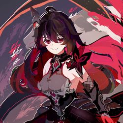 This is a pixiv picture whose title is 黒ゼーレちゃん初描き.