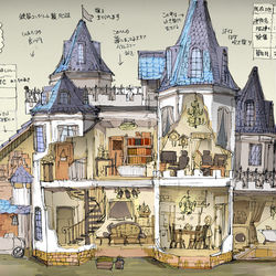 This is a pixiv picture whose title is なんかこう、城みたいな～家に住みたい.
