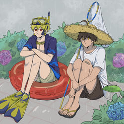 This is a pixiv picture whose title is 夏を先取りしすぎた古代王.