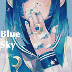 This is a pixiv picture whose title is Blue Sky × nail art.