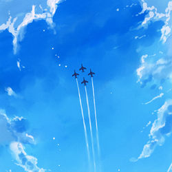 This is a pixiv picture whose title is 空に線.