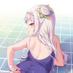 This is a pixiv picture whose title is スク水シオンちゃん.