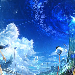 This is a pixiv picture whose title is 夏へ向かう.