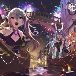 This is a pixiv picture whose title is 【アズールレーン】水上都市祭り.