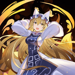This is a pixiv picture whose title is ロング藍.