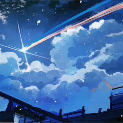This is a pixiv picture whose title is あたたかくて青い世界.