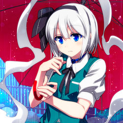 This is a pixiv picture whose title is 梅雨入り妖夢ちゃん！.