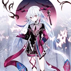 This is a pixiv picture whose title is 緋と青の竜子.