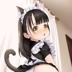 This is a pixiv picture whose title is 猫女女仆.