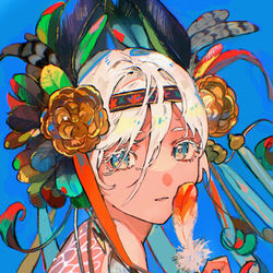 This is a pixiv picture whose title is 翼の民.