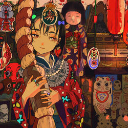 This is a pixiv picture whose title is 神頼み.