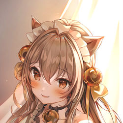 This is a pixiv picture whose title is 猫メイドさん.