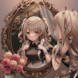 This is a pixiv picture whose title is 鏡のメイズ.