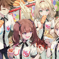 This is a pixiv picture whose title is 新緑の学園祭！ にじさんじKRボイスイラスト.