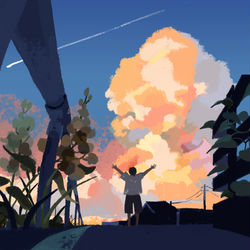 This is a pixiv picture whose title is あの夏との再会.