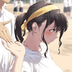 This is a pixiv picture whose title is 思春期の手つき.