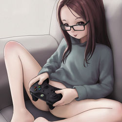 This is a pixiv picture whose title is 「やりたい？」.