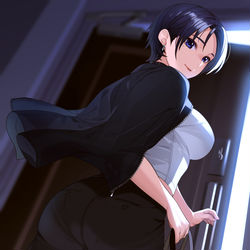 This is a pixiv picture whose title is 一緒に出ると色々あれなので、先に家を出るお姉さん。.