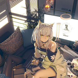 This is a pixiv picture whose title is 罗德岛的摸鱼日常.