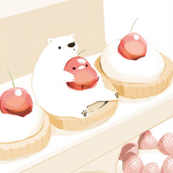 This is a pixiv picture whose title is さくらんぼしろくまタルト.