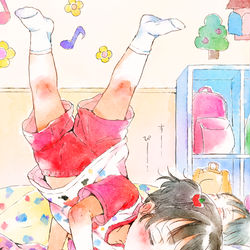 This is a pixiv picture whose title is これは寝相のクセが強すぎるリコちゃん。.