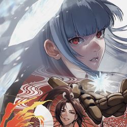 This is a pixiv picture whose title is クーラVS不知火舞.