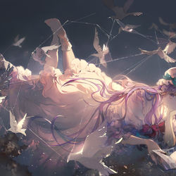 This is a pixiv picture whose title is 大图书馆静止于虚空.......