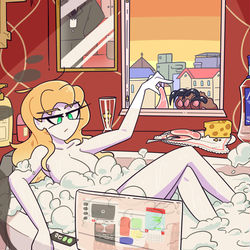 This is a pixiv picture whose title is 거품목욕.