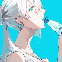 This is a pixiv picture whose title is あっつ….