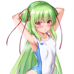 This is a pixiv picture whose title is ドスケベボディラインを晒しちゃう競泳水着ムラサメちゃん.