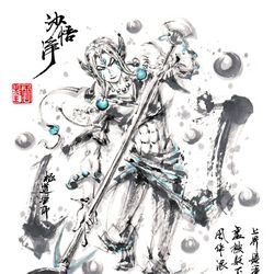 This is a pixiv picture whose title is 【極道畫師】沙悟浄（原創）.