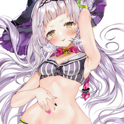 This is a pixiv picture whose title is 煽りメスガキへそみせ.