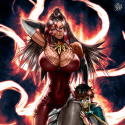 This is a pixiv picture whose title is Sylvia & Kazuma.