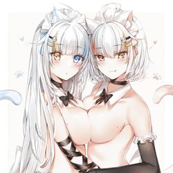 This is a pixiv picture whose title is 💙🐱❤️.