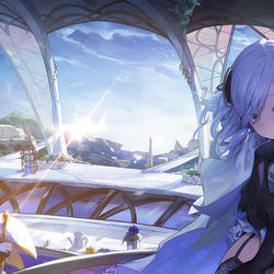This is a pixiv picture whose title is 白夜極光.