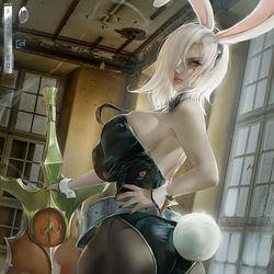 This is a pixiv picture whose title is Battle Bunny Riven pinup.