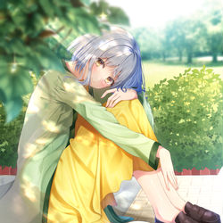This is a pixiv picture whose title is 「一緒に休もう...？」.