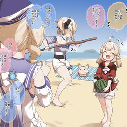 This is a pixiv picture whose title is スイカ割り.